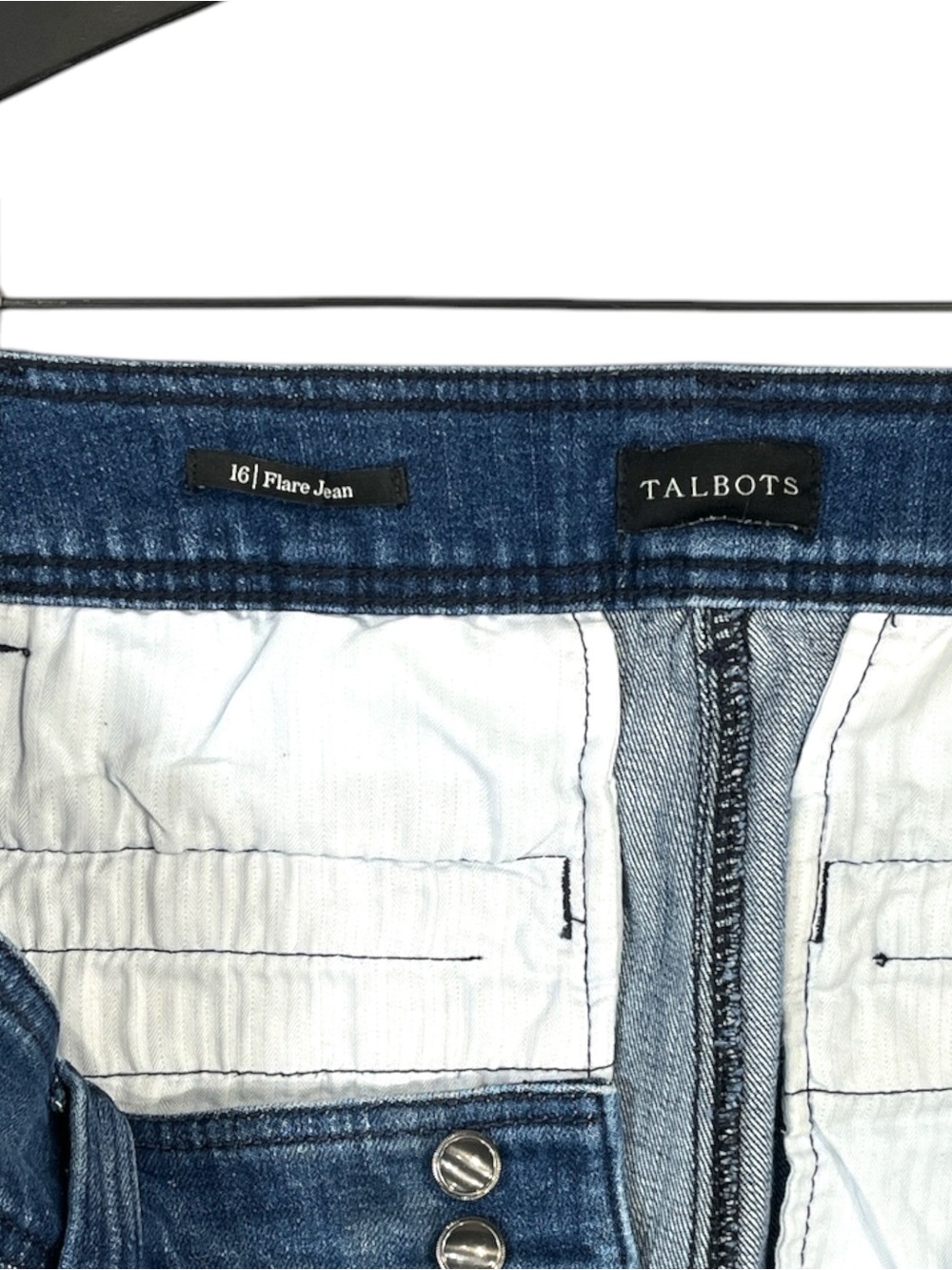 Talbots Flare Leg Pintuck Jeans- Lapis Wash Size 16 - Picture 8 of 11